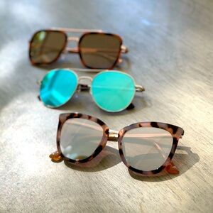 Sunglasses bundle! 3 pairs of women’s mirrored-lens sunglasses.